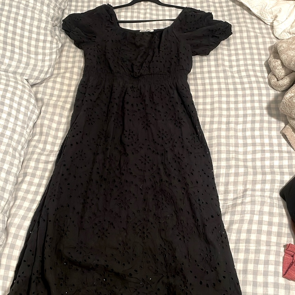 Black eyelet dress